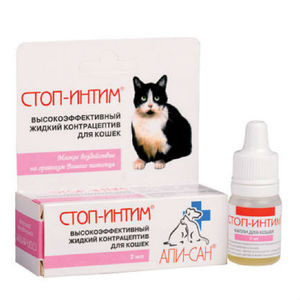 חבילה של טיפות חתול כאשר חתול בחום