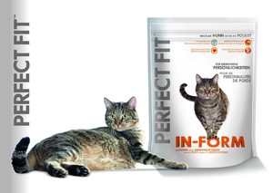 מזון לחתולים מושלם מזון Perfect Fit לחתולים המתגוררים בדירות.