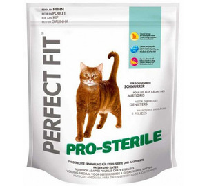 מזון Perfect Fit Pro-Sterile לחתולים מסורסים ועקורים Perfect Fit Pro-Sterile הוא סוג נוסף של מזון לחתולים מסורסים.