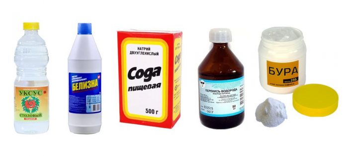 חומץ, בורקס, סודה לשתייה, מי חמצן ובורקס