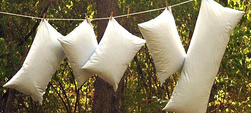 ייבוש כריות בחוץ