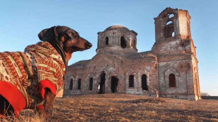 דקסהונד דינג ליד בניין עתיק