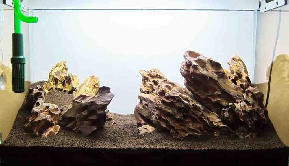 סלעים ואדמה באקווריום